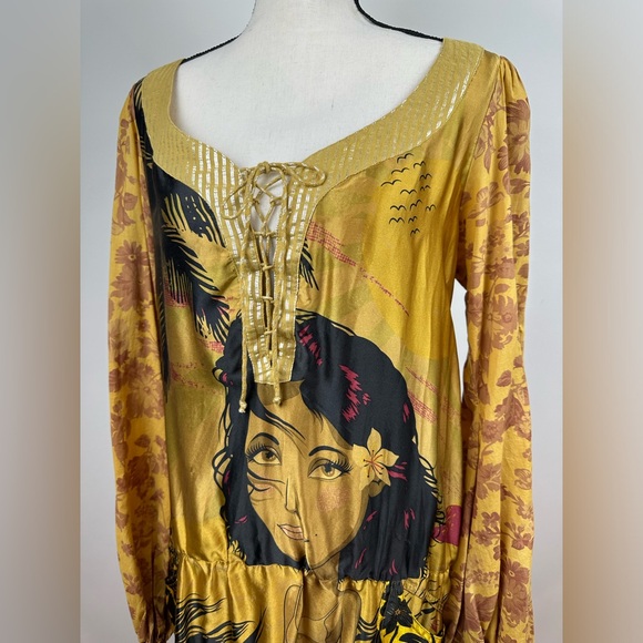 Custo Barcelona Vintage 90 Silk Blend Print Tunic Dress - Size 4 - Picture 2 of 9